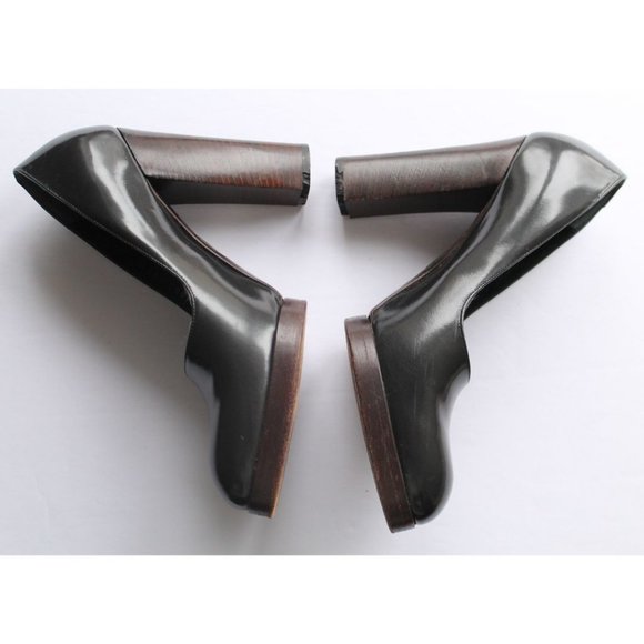 Gucci by Tom Ford 1998 F/W Runway Leather Pumps Dark Grey Size 6.5 Vintage - Picture 9 of 10